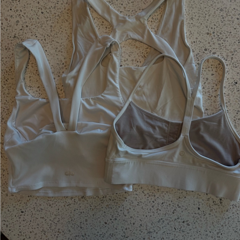 Lululemon Athletica White Sports Bras Trio - Picture 3 of 3